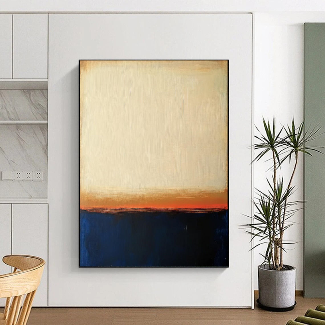 “Yellow - Brown - Blue Gradient Abstract” - Color - Field Painting On Canvas PT1951