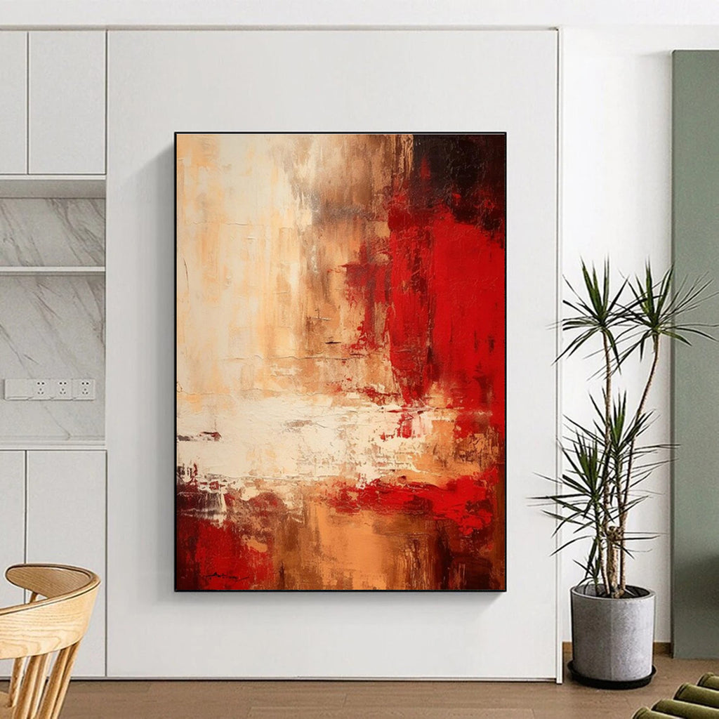 Warm Brown - Red Charm - Mainly Brown - Red and Off - White - Abstract Expressionism PS0774