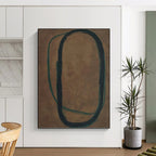“Black - Green Intertwined Loops” - Minimalist Abstract Painting On Canvas PT1153