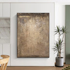 “Rustic Brown Texture” - Brown, Beige, Gray Abstract Textured Painting On Canvas PS0647