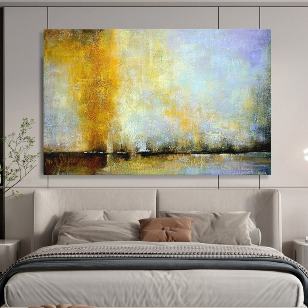 “Golden - Purple Abstract Horizon” - Impressionistic Landscape Painting On Canvas PT1586