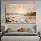 “Repeated Textured Landscape” - Impasto Seascape Painting On Canvas DKS460