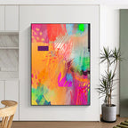 “Rainbow - Hued Expressive Abstract” - Abstract Expressionist Painting On Canvas PT2004