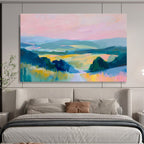 “Color - Drenched Landscape” Landscape Painting On Canvas DKS210