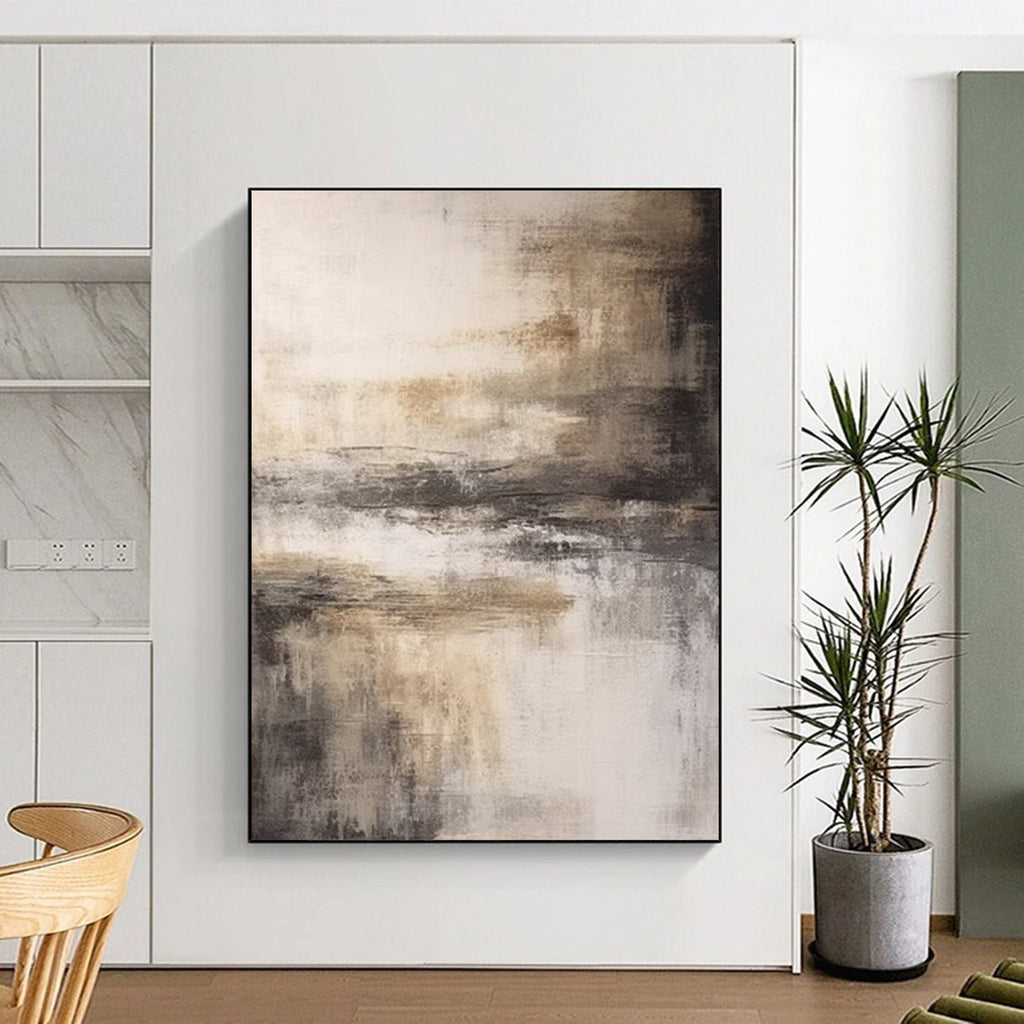“Neutral Tones Abstract Landscape” - Abstract Landscape Painting On Canvas DS362