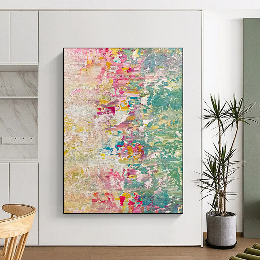 “Pastel Textured Dreamscape” - Abstract, Whimsical - Styled Painting On Canvas PT1683