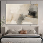 “Beige - Grey Abstract Mist” Abstract Painting On Canvas DKS239