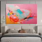“Pink - Dominant Color Burst” - Vibrant Abstract Painting On Canvas DKS502