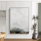 “Misty Gray Landscape” - Soft Tones with Subtle Tree Silhouettes Painting On Canvas DS221