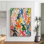 “Colorful Dancing Figures” - Fauvist Figurative Painting On Canvas PT2257