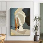 “Color - Blocked Shapes” - Geometric Forms in Muted Hues Painting On Canvas DS145
