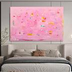 Pink Canvas with Colorful Accents Painting On Canvas DKS051