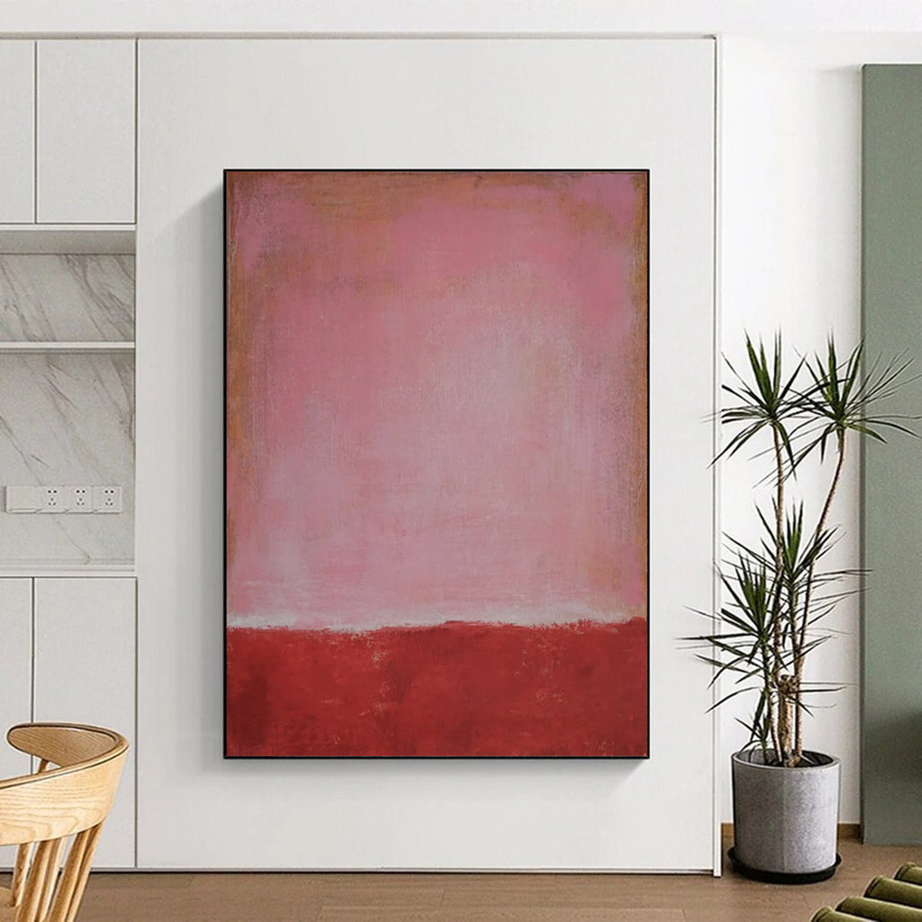 “Pink - Red Gradient” - Color Field Painting On Canvas PT2321