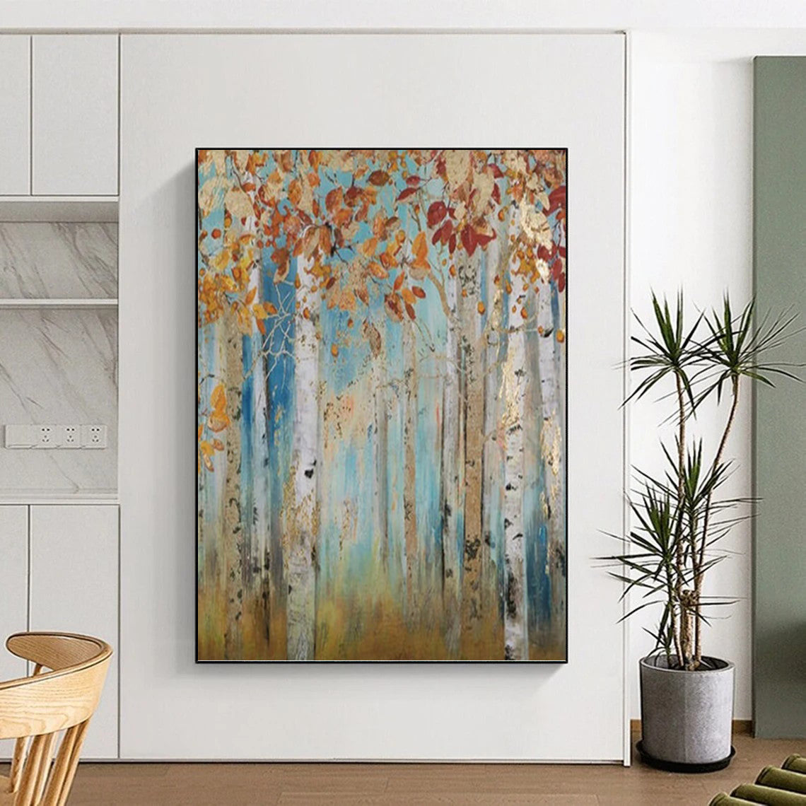 “Golden Autumn Birch Forest” - Impressionist - Inspired Landscape Painting On Canvas PT1437