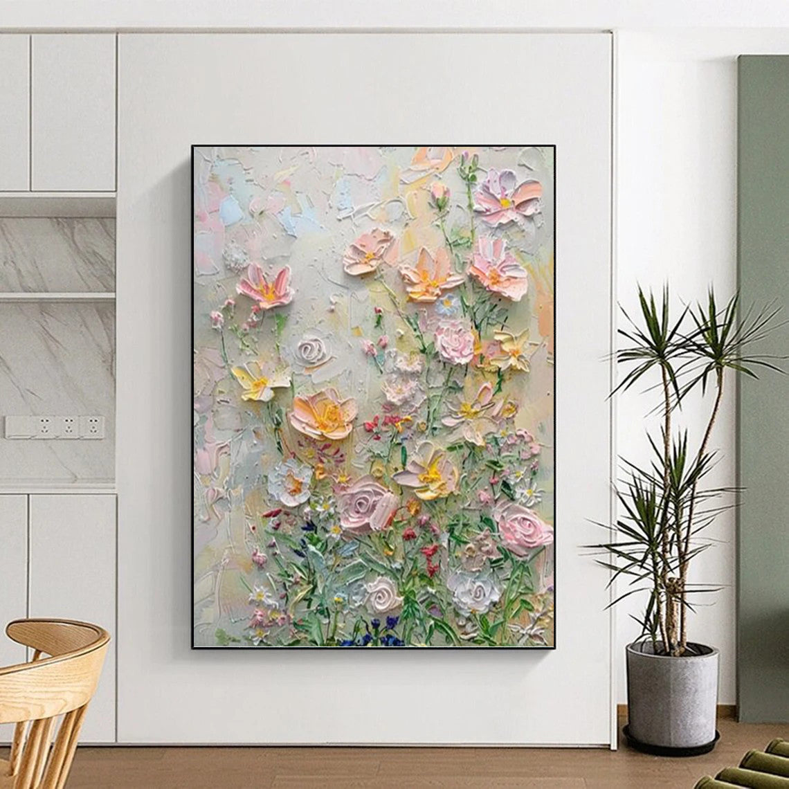 “Colorful Floral Impasto” - Impressionist - Inspired Floral Painting On Canvas PT1384