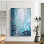 “Shades of Blue Abstract” - Textured Abstract Painting On Canvas PS0074