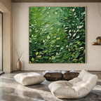 “Green Foliage Abstraction” - Botanical Abstract Painting On Canvas PS0193