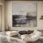 Gray and Black Textured, "Moody Depths" – Textured Abstract Painting On Canvas PS0982