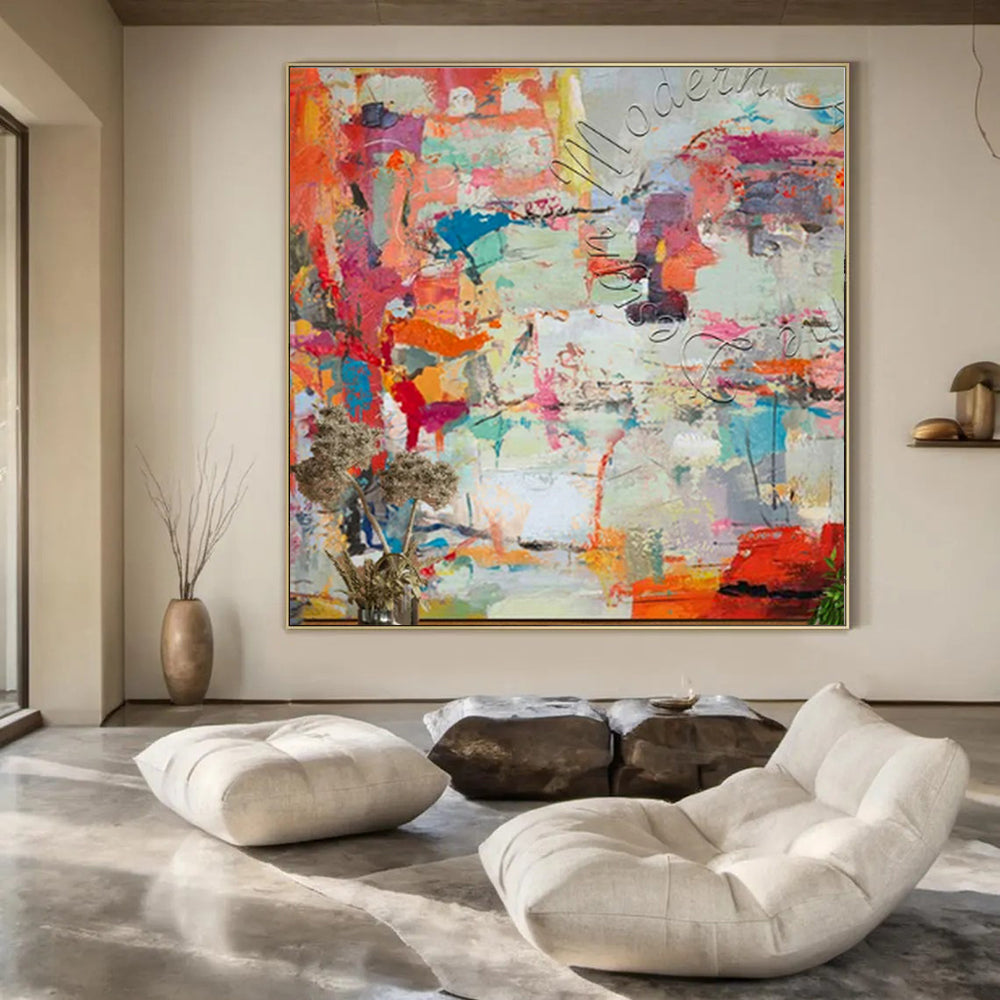 Vivid Color Collage, "Creative Chaos" – Abstract Collage - Style On Canvas PS0931