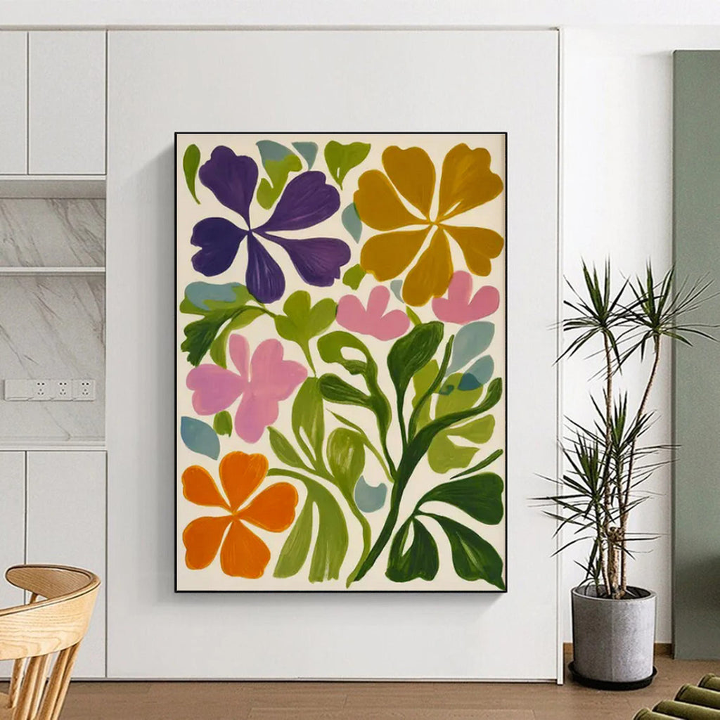 Bright Blooms, "Vibrant Floral Burst" – Abstract Floral Painting On Canvas PS0877
