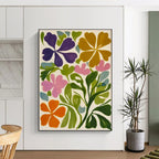 Bright Blooms, "Vibrant Floral Burst" – Abstract Floral Painting On Canvas PS0877