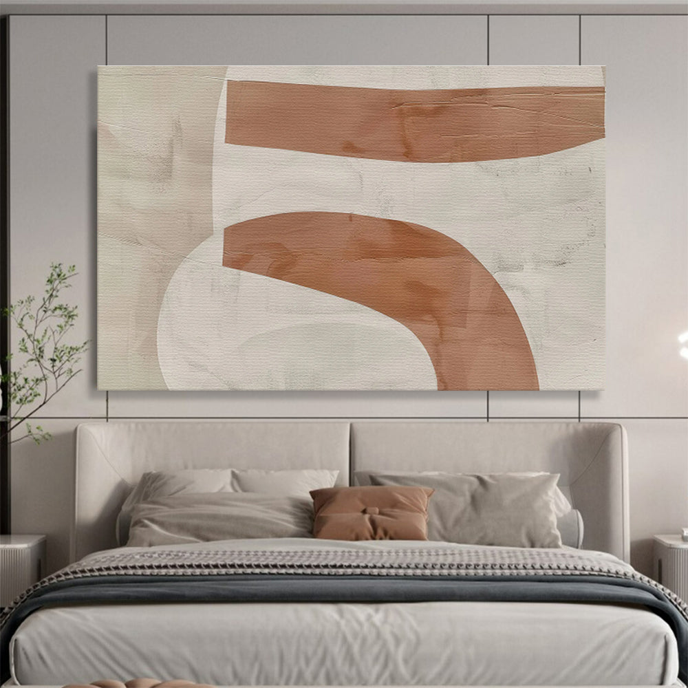 “Blush and Beige Abstract Curves” - Abstract Painting on Canvas, Ideal for Bedroom & Boudoir DKS588