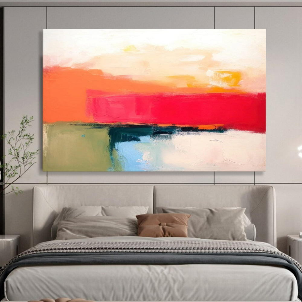 “Bold Color Block Landscape” - Abstract Modern Painting On Canvas PT056