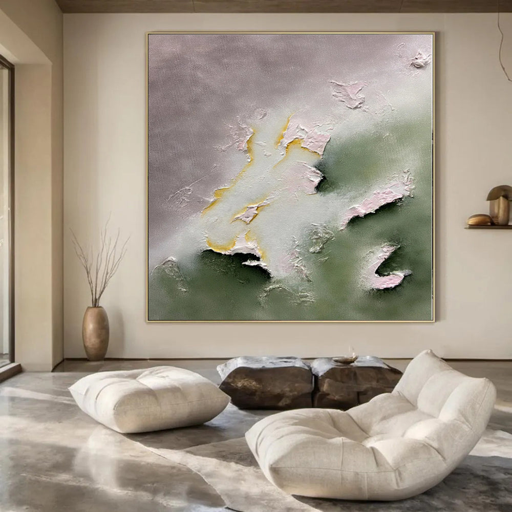 Muted Tones with Raised Accents - Subtle 3D Abstract Painting On Canvas PS1225