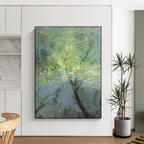 “Dreamy Green Forest Landscape” - Misty Woodland with Subtle Light Painting On Canvas DS247