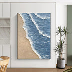 “Beach Wave Textures” - Coastal Landscape Painting On Canvas DS333