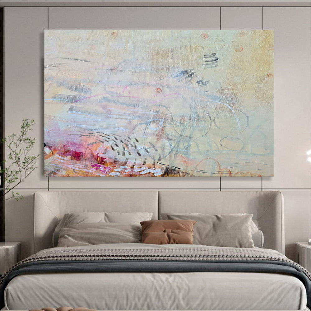 Subtle Color Abstract Painting On Canvas DKS066