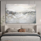 “Gray - White Abstract Landscape” - Misty Mood Painting On Canvas DKS441