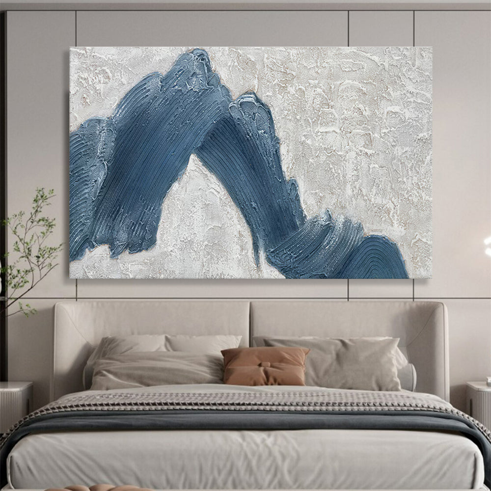 “Textured Blue - Grey Forms” Abstract Artwork DKS214
