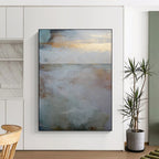 “Ethereal Coastal Horizon” - Soft Tones & Subtle Textures Painting On Canvas DS173
