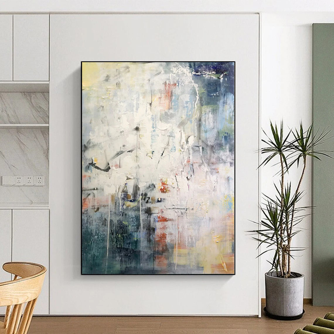“Multi - colored Abstract Chaos” - Dynamic Abstract Painting On Canvas PS0298