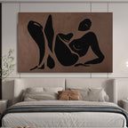 “Brown Silhouette Figures” - Black & Brown Figurative, Modernist Oil Painting On Canvas DKS743