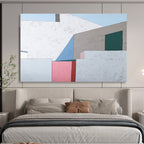 “Pastel - Toned Architectural Abstract” - Abstract Painting on Canvas DKS572