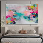 “Soft Color Splash” - Subtle Abstract Painting On Canvas DKS475