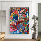 “Colorful Abstract Mosaic” - Lively Abstract Painting On Canvas DS297