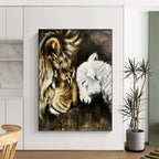 “Lion and Lamb Harmony” Painting On Canvas PT1452