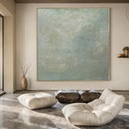 “Green - Gray Textured Minimalist” - Calming Abstract Painting On Canvas PS0142