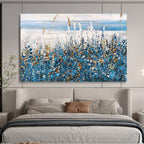 “Coastal Wildflower Field” - Impressionistic Seaside Painting On Canvas PT203