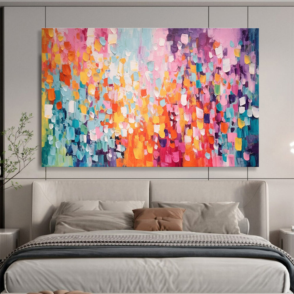 “Colorful Abstract Cubes” - Abstract Oil Painting On Canvas DKS860