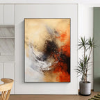 “Earthy Whirl” - Warm Tones & Circular Strokes Painting On Canvas DS121
