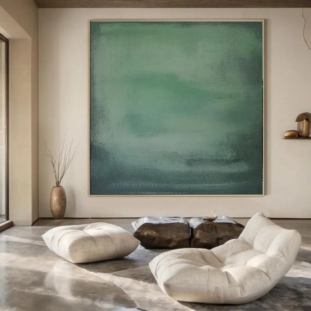 Green, Light Green with Subtle Gradients "Muted Calm" Abstract Painting On Canvas PS1465