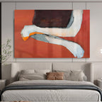 “Red - Orange Mixed Media Shapes” - Collage Abstract - Painting On Canvas PT1783
