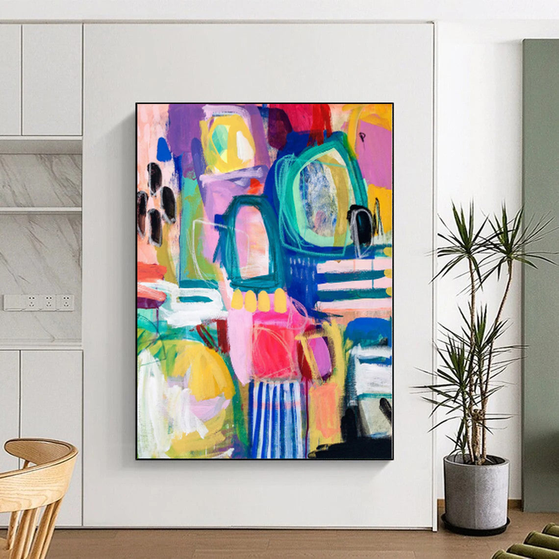 “Vibrant Abstract Mosaic” - Contemporary Abstract Painting On Canvas PS0077