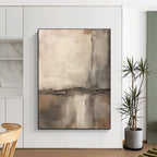 “Neutral Grid Textures” - Neutral Tones Abstract Minimalist Painting On Canvas PS0711