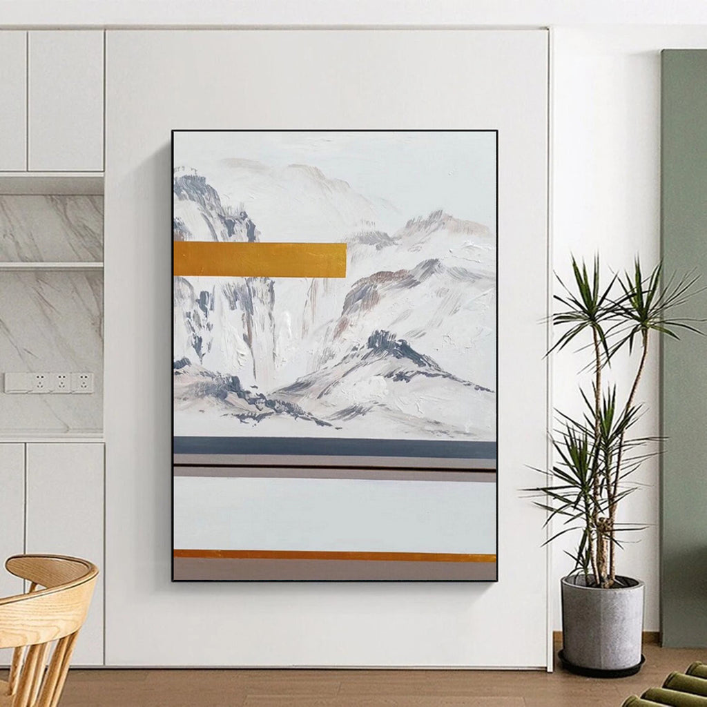 “Minimalist Mountain Landscape” - Minimalist Landscape Painting On Canvas DS045