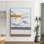 “Minimalist Mountain Landscape” - Minimalist Landscape Painting On Canvas DS045